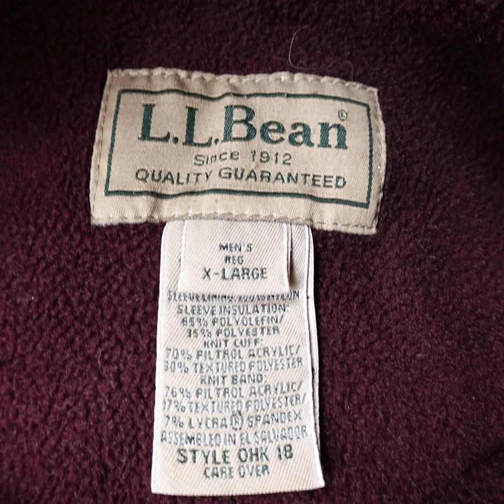 VTG LL Bean Jacket Mens XL Blue‎ Fleece Lined Windbreaker Zip Bomber Coat Hike